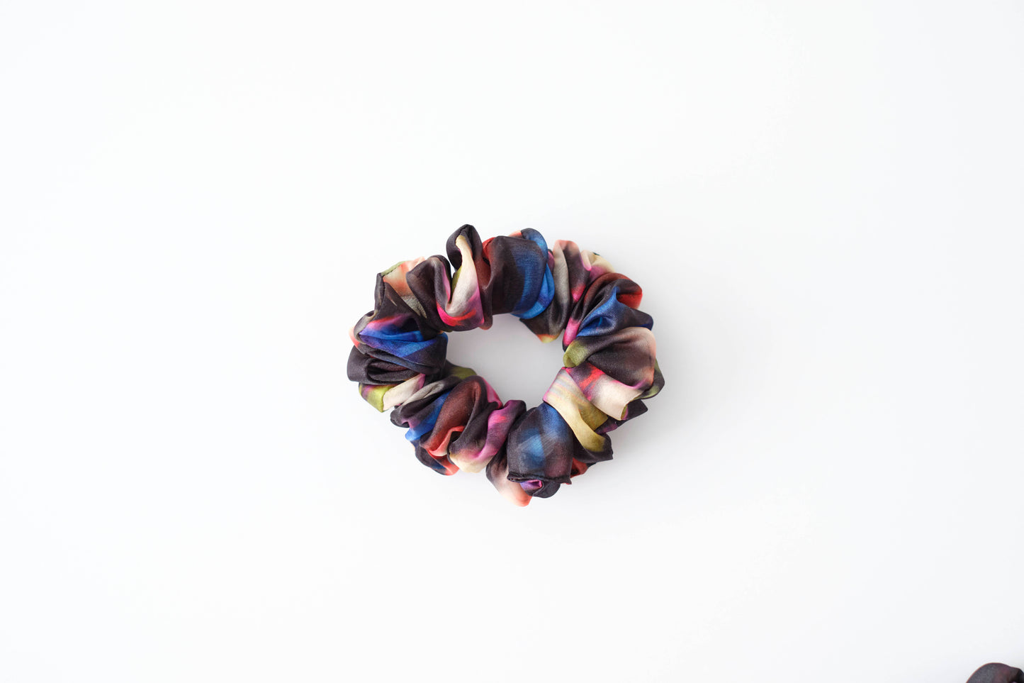 Vibrant Watercolor Scrunchie - Colorful Fabric Hair Tie