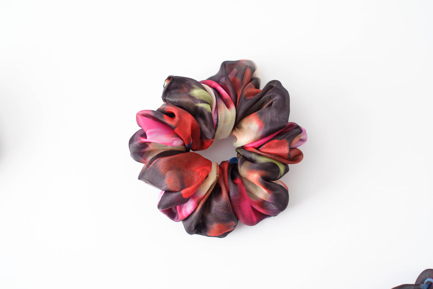 Vibrant Watercolor Scrunchie - Colorful Fabric Hair Tie