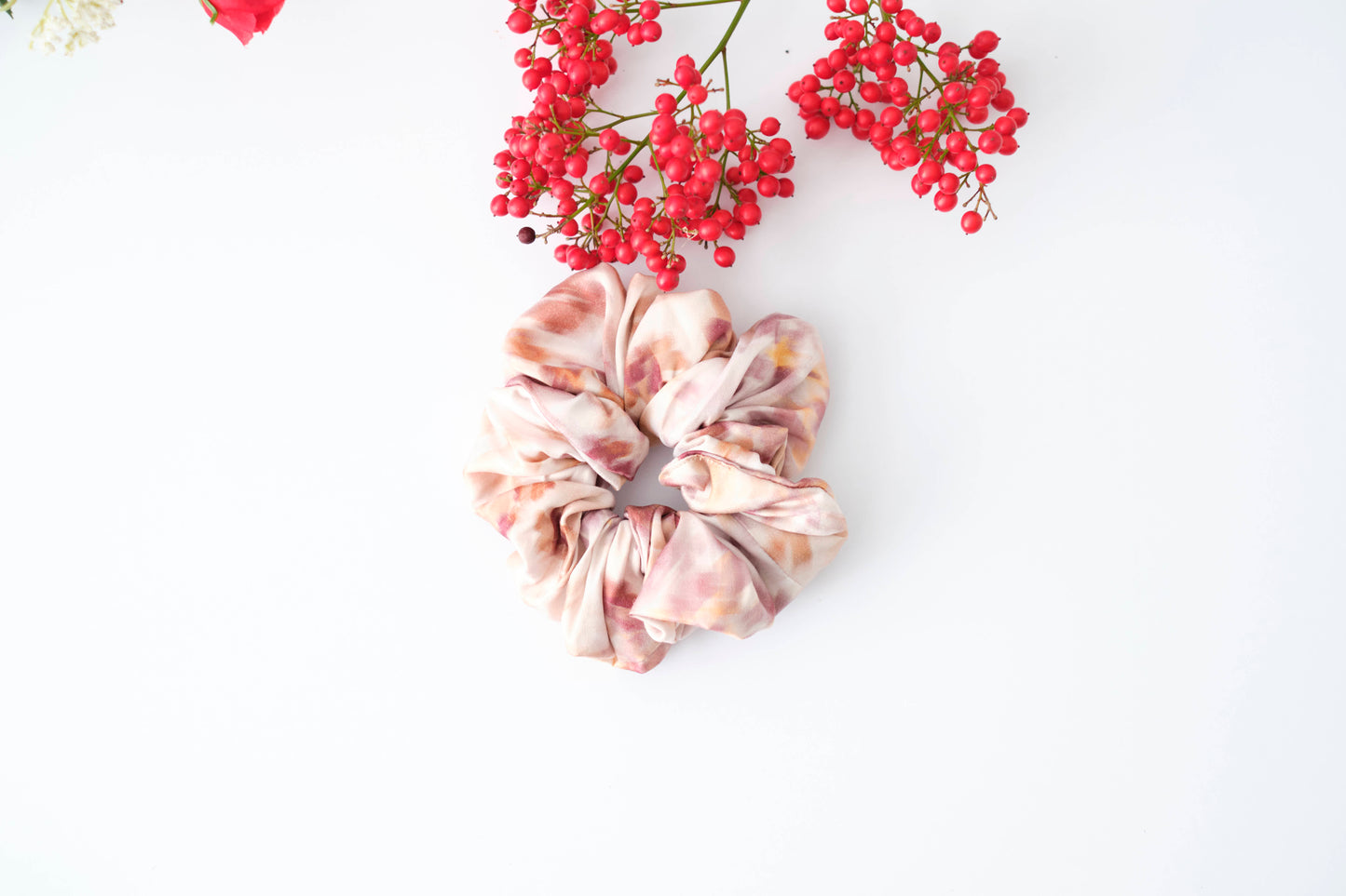 Flora Silk Scrunchie - Delicate Floral Hair Tie