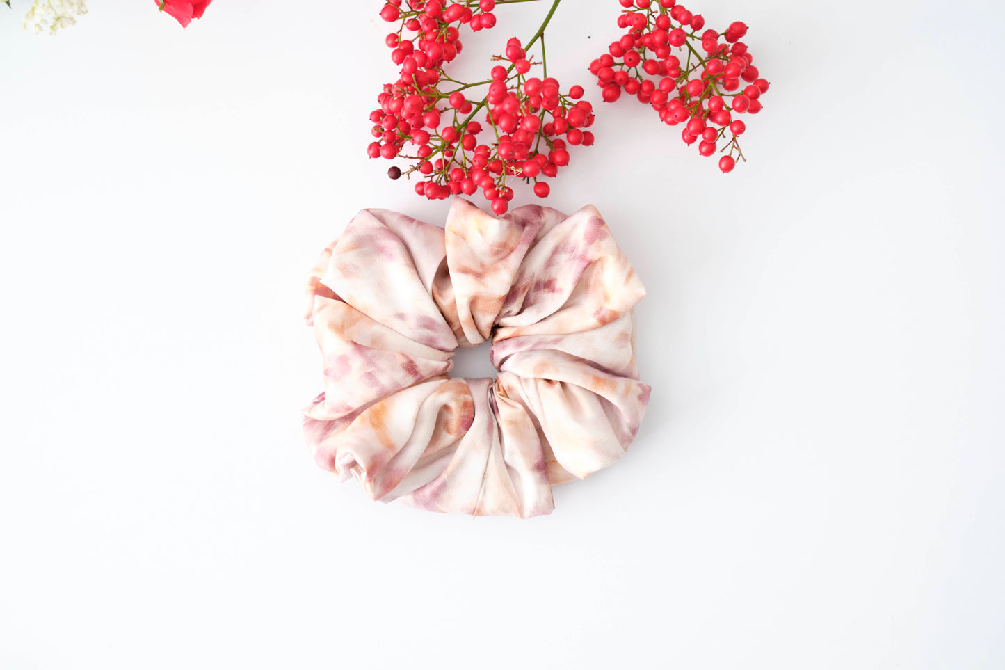 Flora Silk Scrunchie - Delicate Floral Hair Tie
