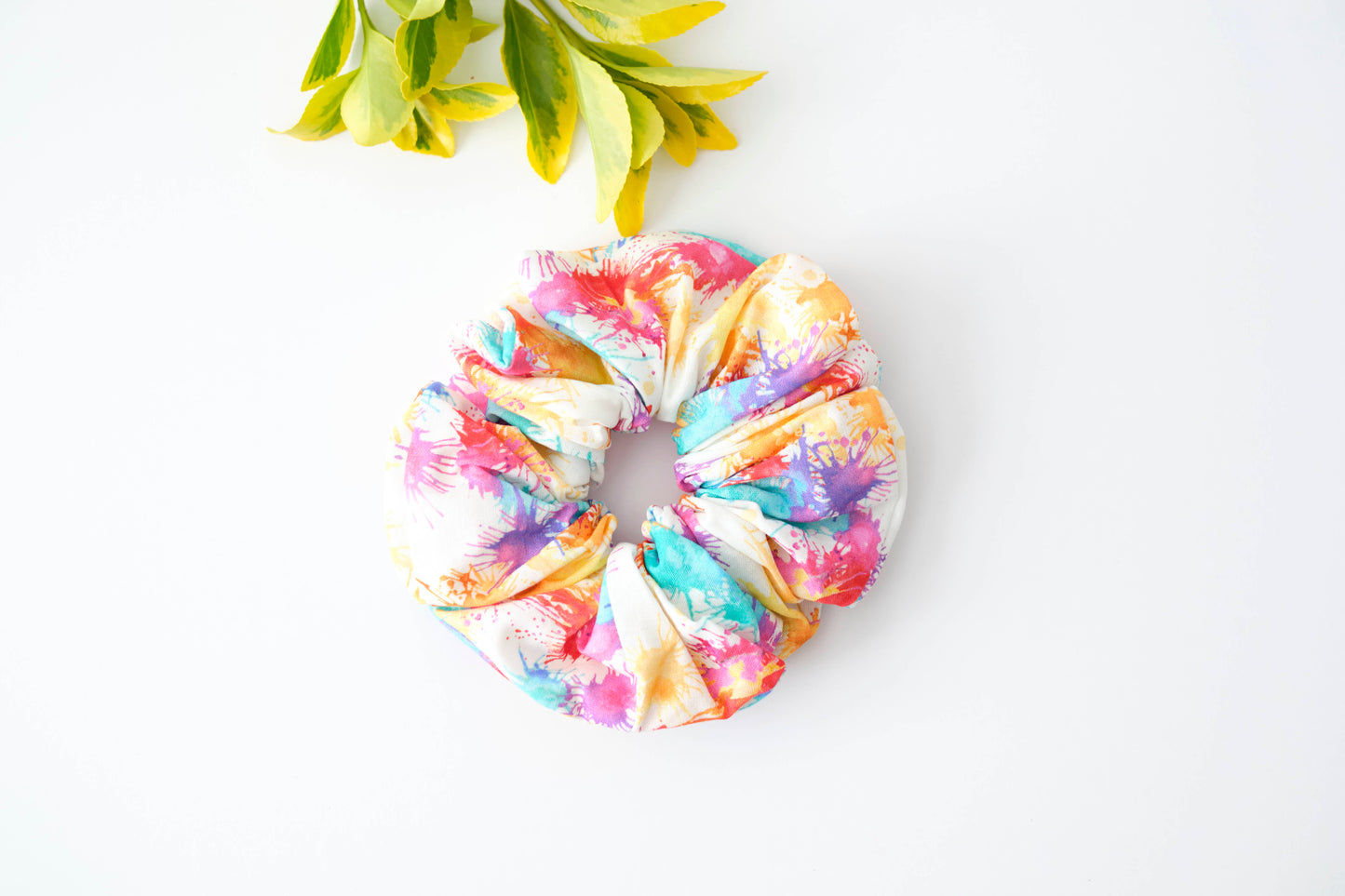 Colorful Splatter Paint Scrunchie - Fun & Artistic Hair Tie