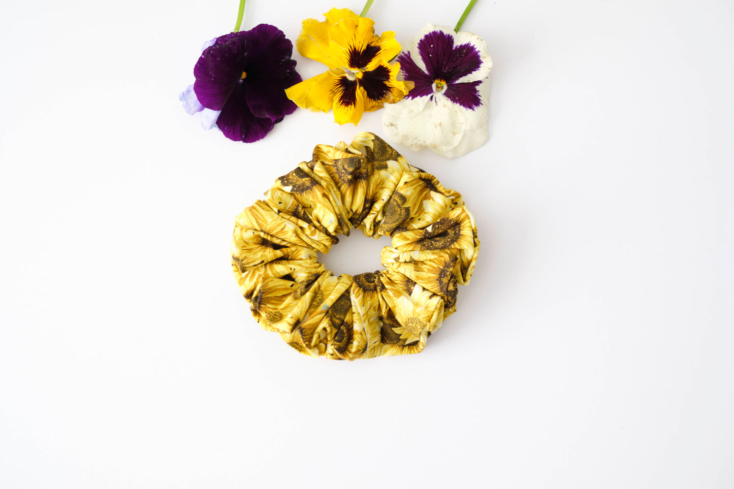 Sunflower Scrunchie - Cheerful Floral Hair Tie
