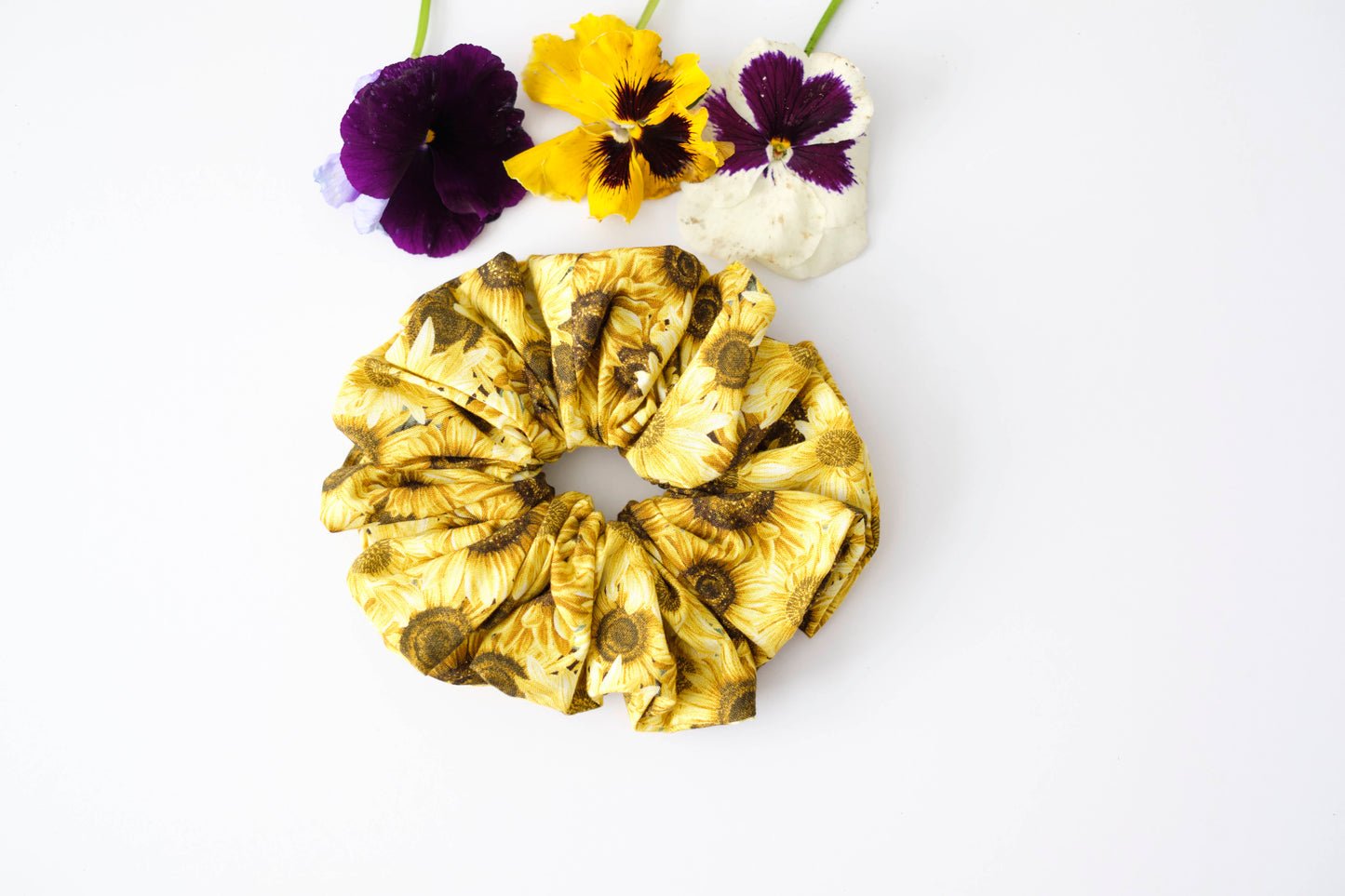 Sunflower Scrunchie - Cheerful Floral Hair Tie