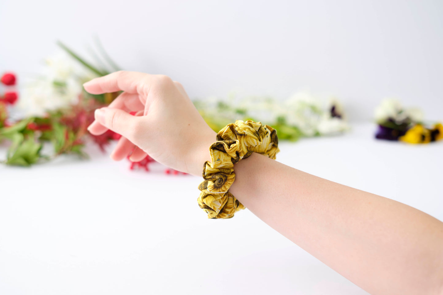 Sunflower Scrunchie - Cheerful Floral Hair Tie