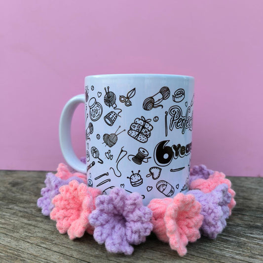 Crochet Flower Coaster Set - Handmade Colorful Drink Coasters