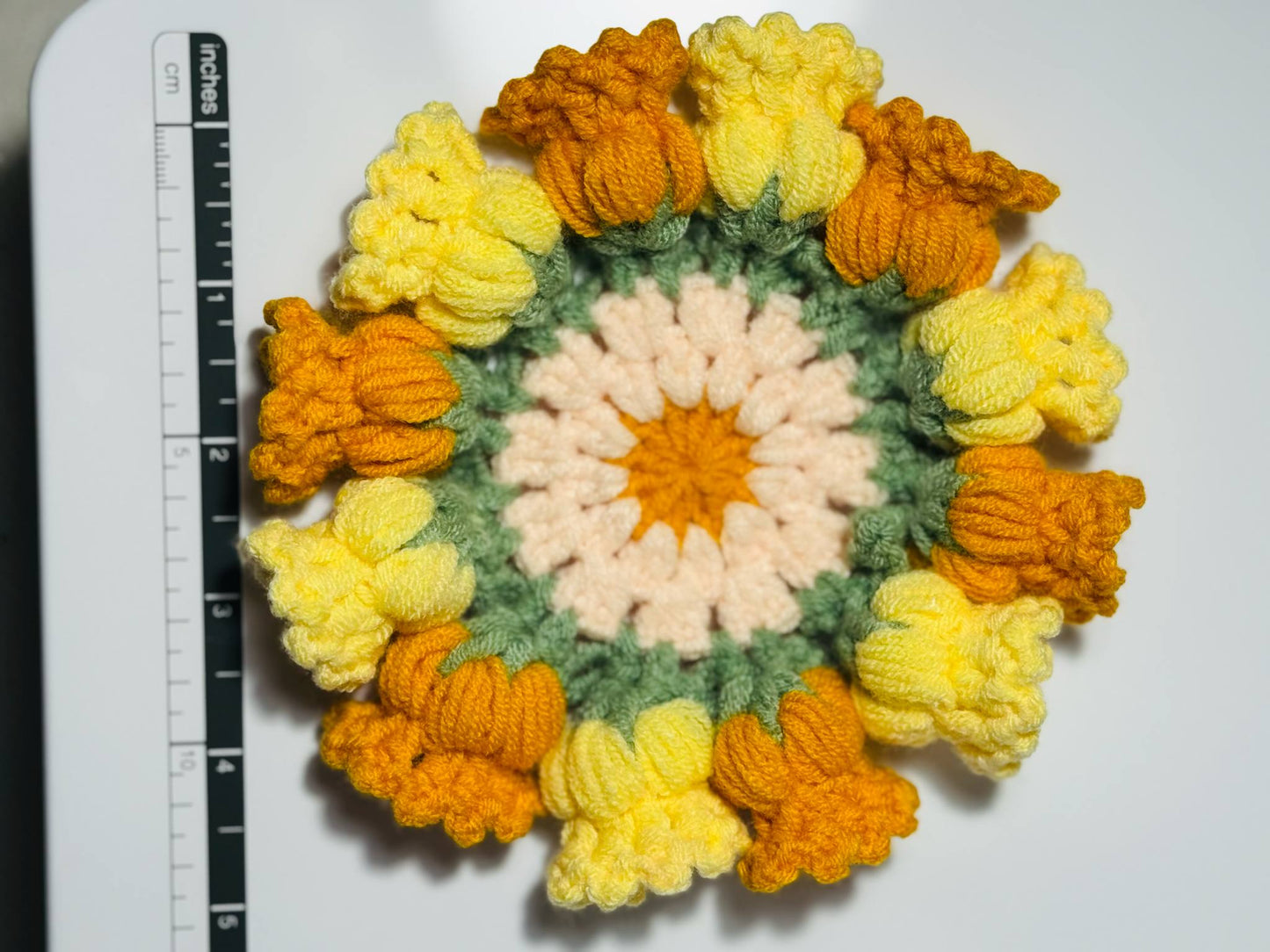 Crochet Flower Coaster Set - Handmade Colorful Drink Coasters