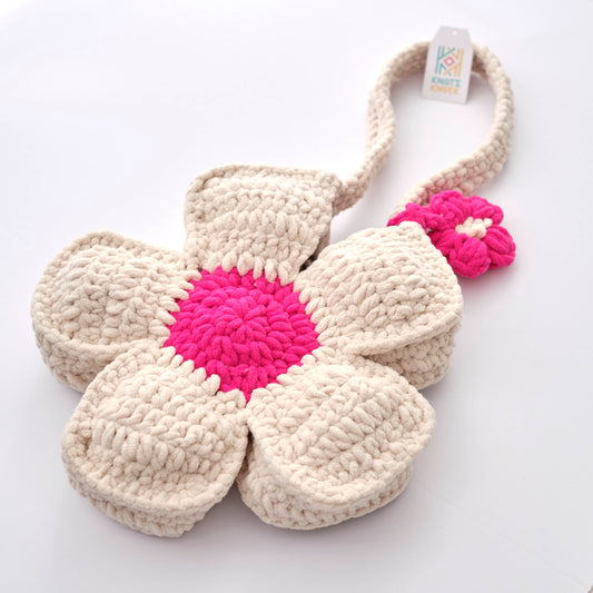 Crochet Flower Bag - Handmade Boho Chic Shoulder Bag