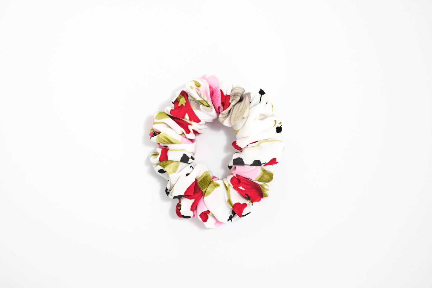 Delicate Floral Print Scrunchie - Soft Flower Hair Tie