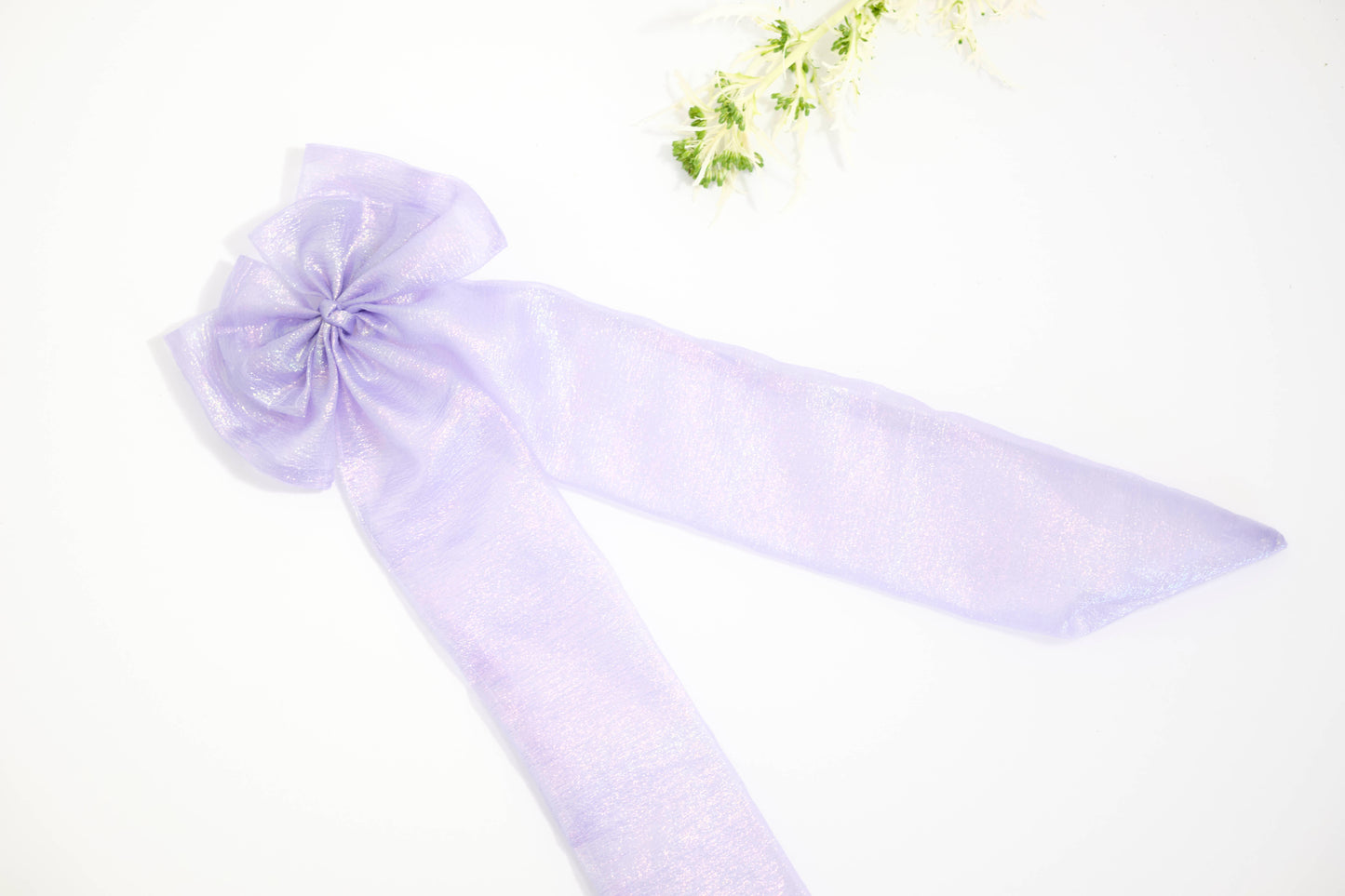 Lavender Chiffon Wired Hair Bow - Delicate Pastel Hair Accessory