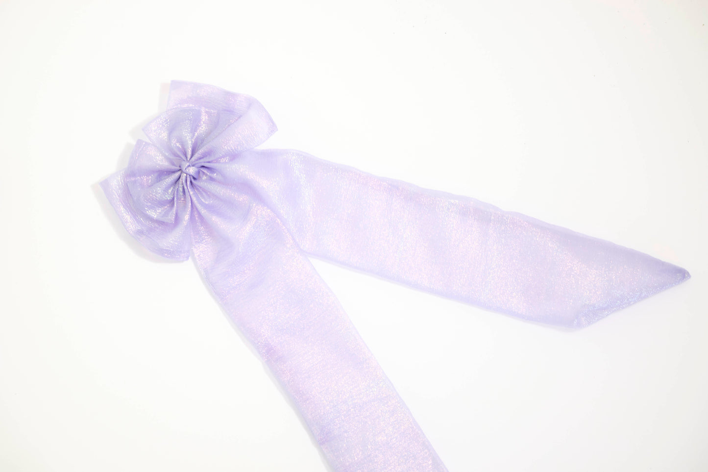 Lavender Chiffon Wired Hair Bow - Delicate Pastel Hair Accessory