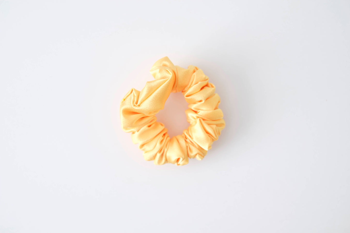 Yellow Satin Scrunchie - Soft & Shiny Hair Tie for Women