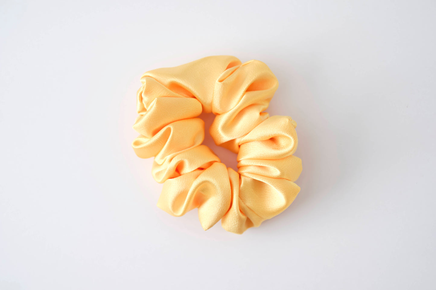 Yellow Satin Scrunchie - Soft & Shiny Hair Tie for Women