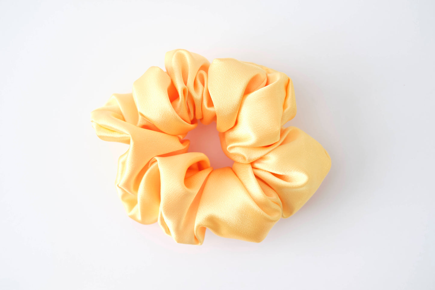 Yellow Satin Scrunchie - Soft & Shiny Hair Tie for Women