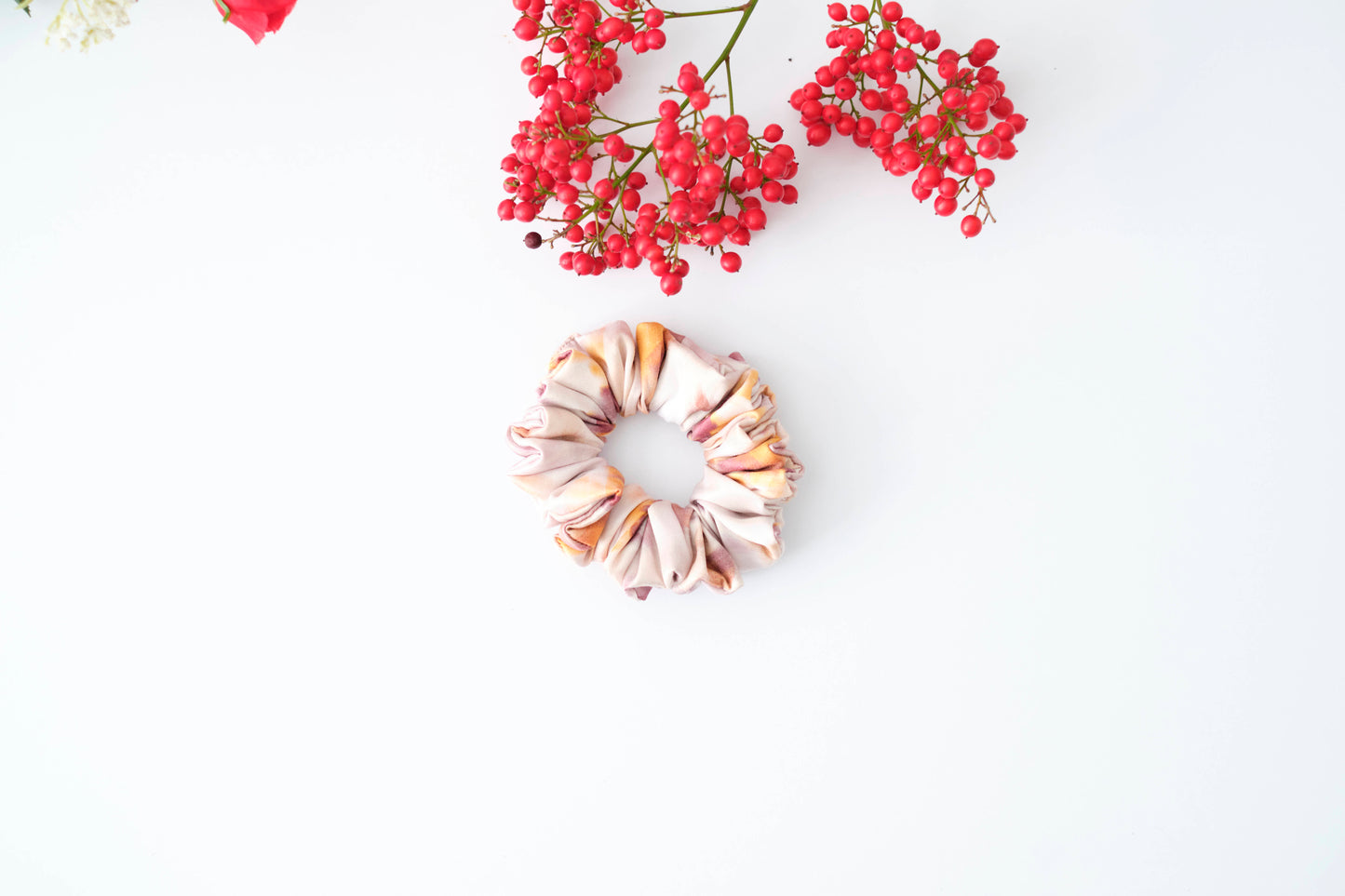 Flora Silk Scrunchie - Delicate Floral Hair Tie