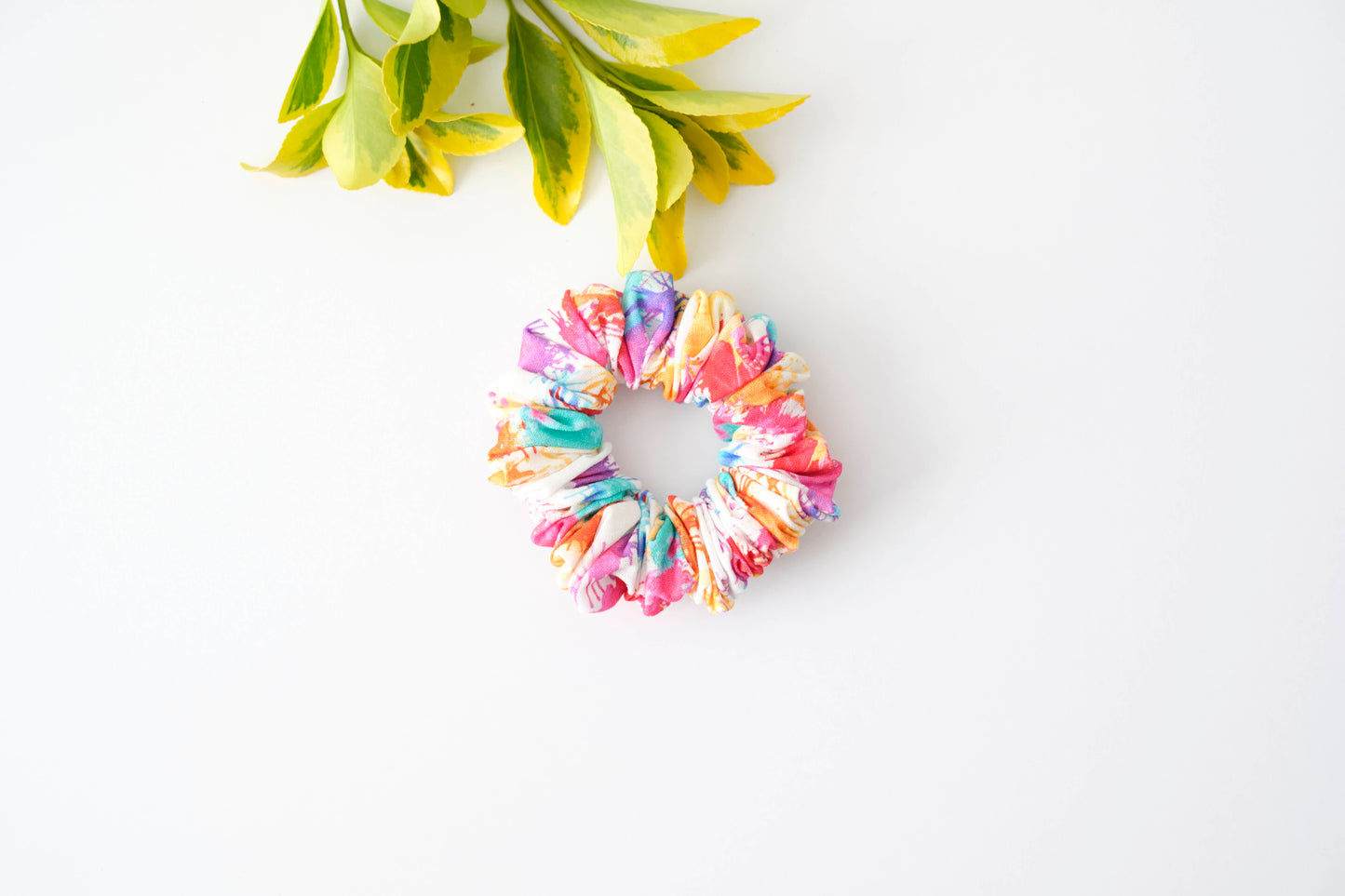 Colorful Splatter Paint Scrunchie - Fun & Artistic Hair Tie