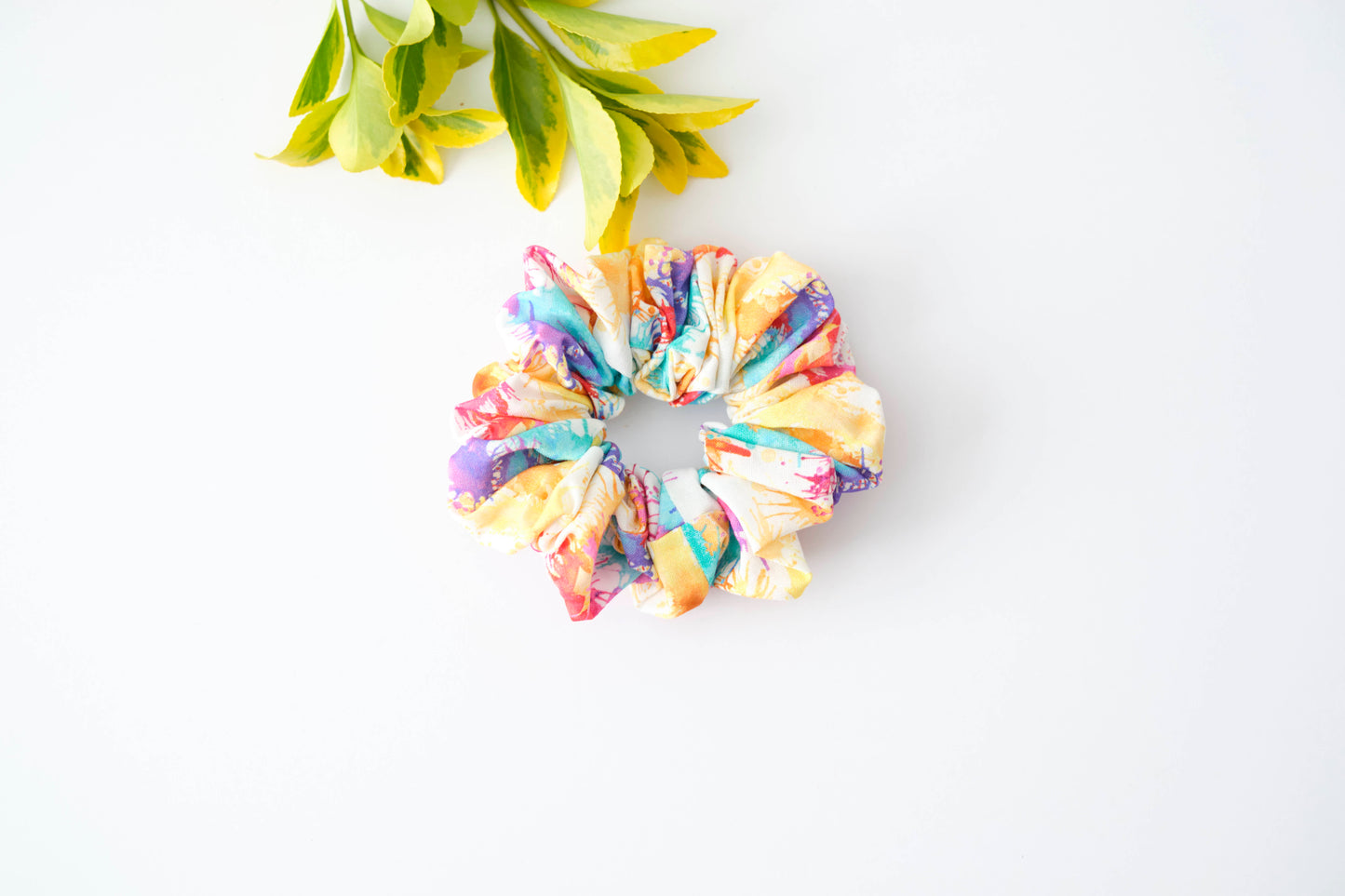 Colorful Splatter Paint Scrunchie - Fun & Artistic Hair Tie