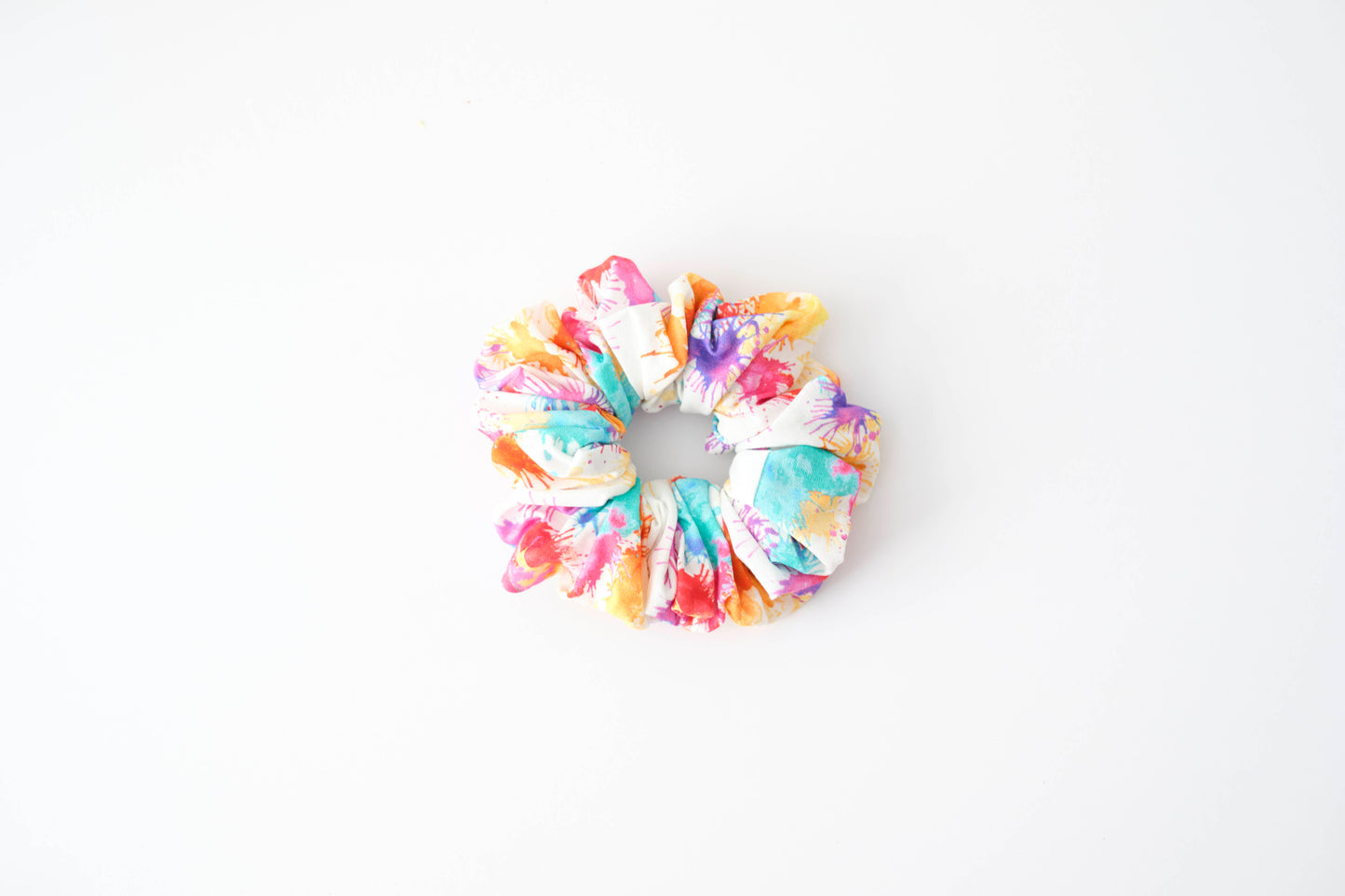 Colorful Splatter Paint Scrunchie - Fun & Artistic Hair Tie
