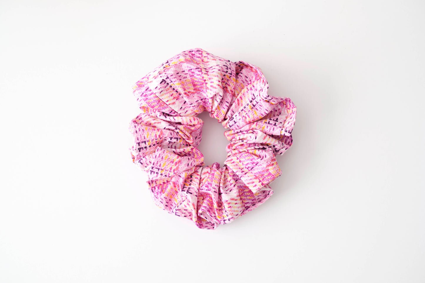 Textured Pink Scrunchie - Unique Fabric Hair Tie