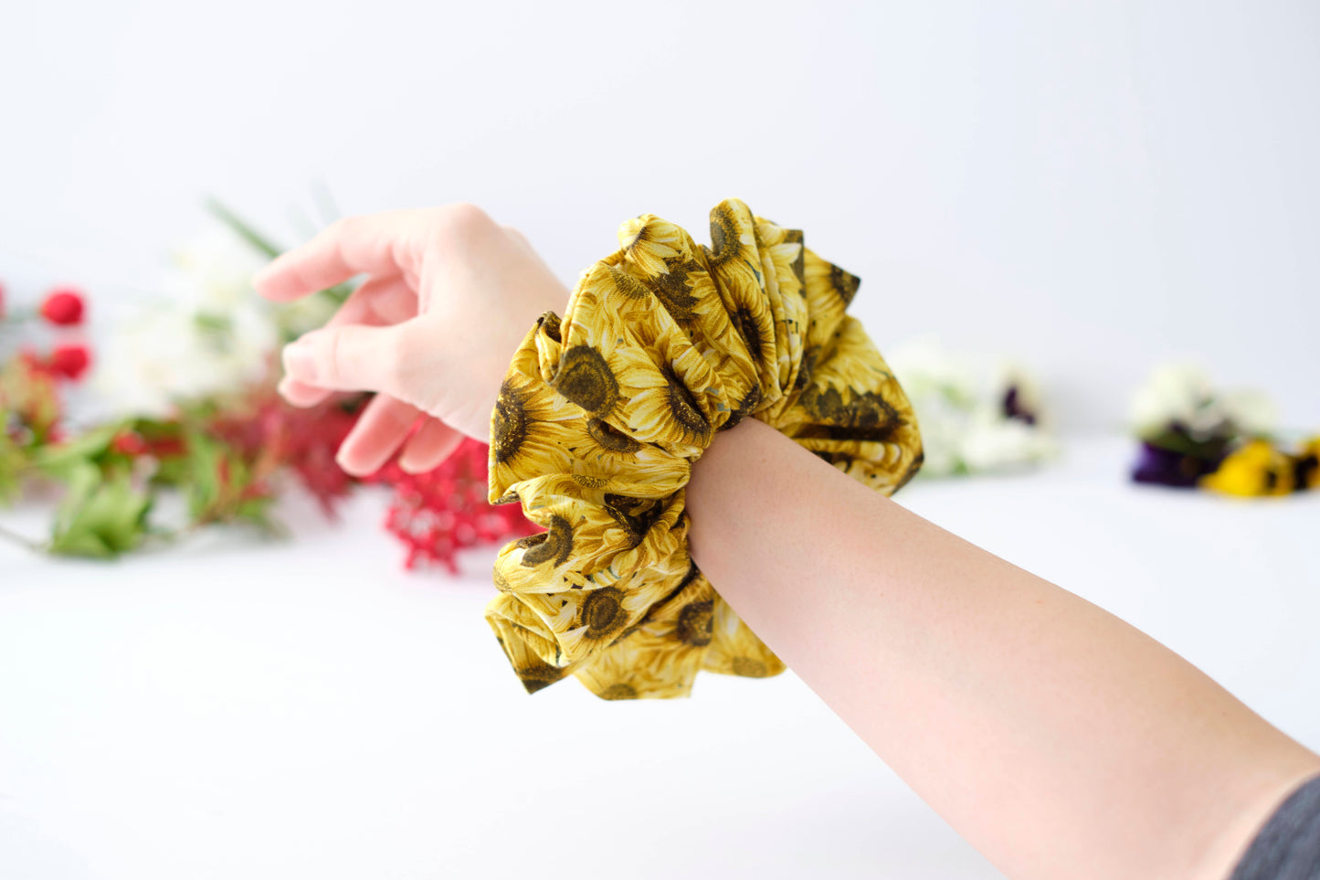 Sunflower Scrunchie - Cheerful Floral Hair Tie