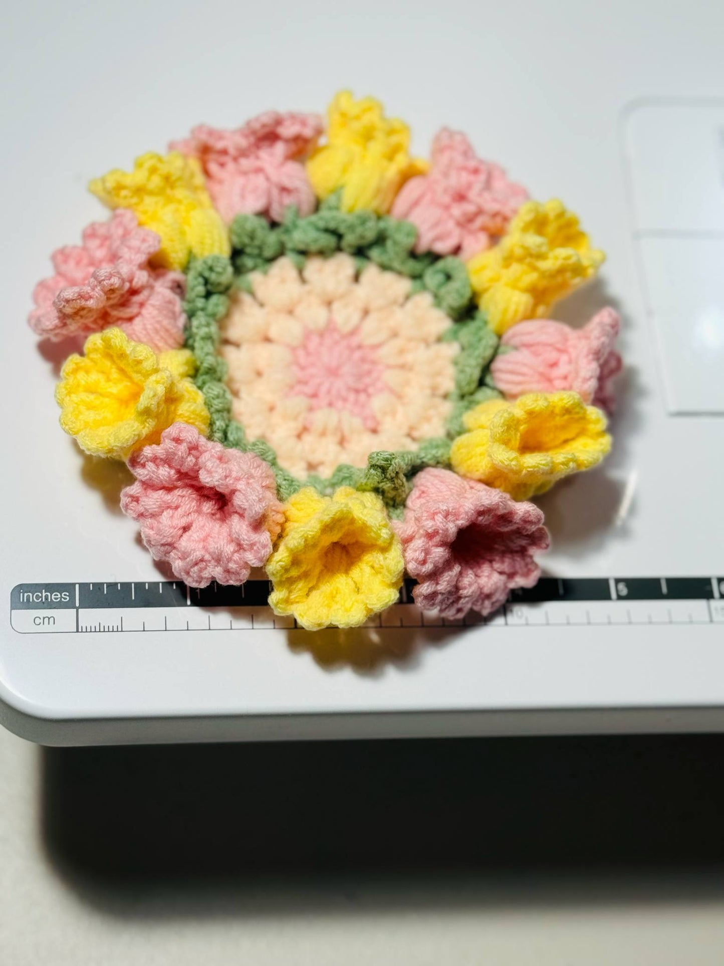 Crochet Flower Coaster Set - Handmade Colorful Drink Coasters