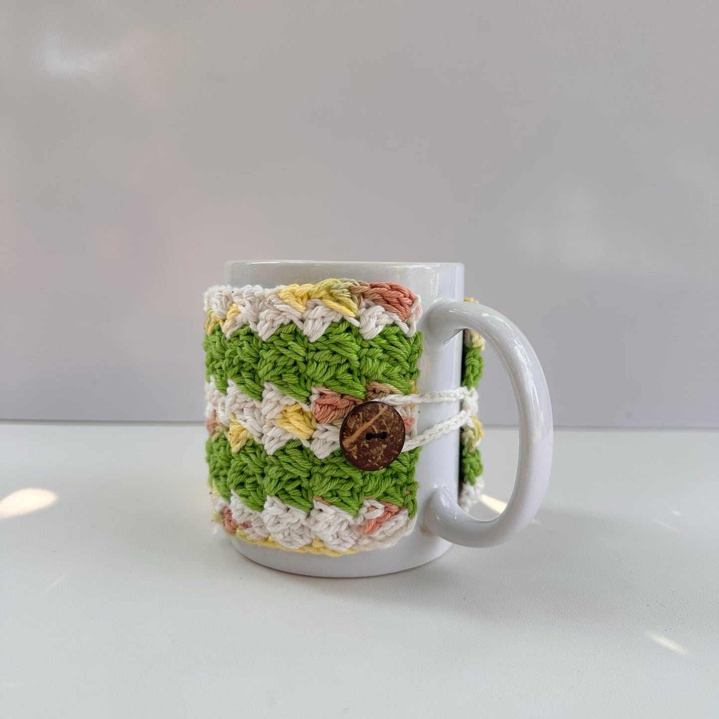 Striped Crochet Mug Cozy - Handmade  Coffee Sleeve
